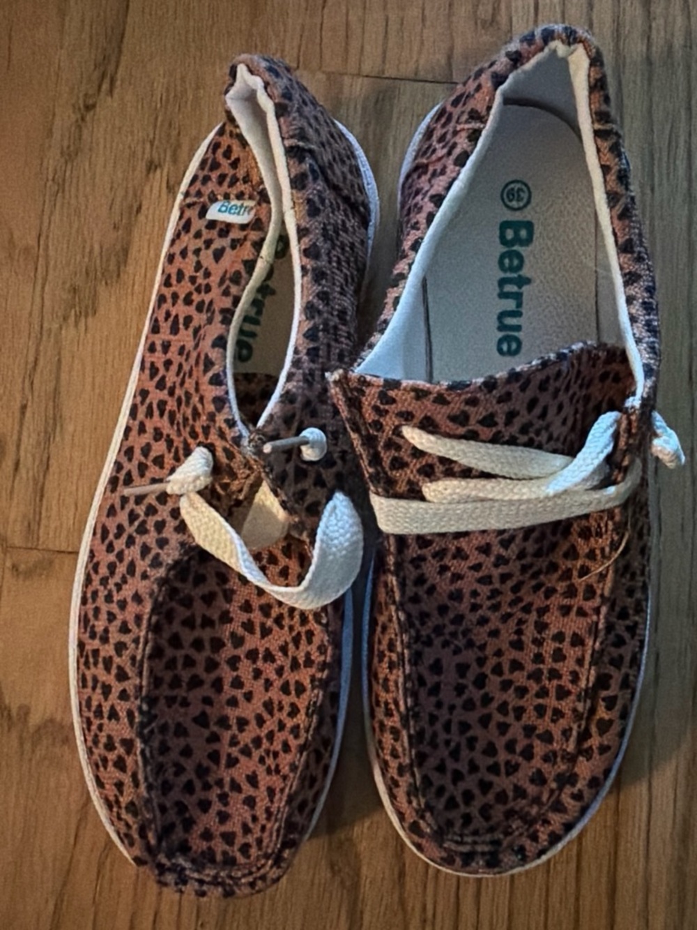 Women's Leopard-Print Casual Lace-Up Shoes - Brown